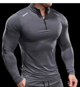 Men’s Long-Sleeve Stand Collar Half-Zip Training Shirt