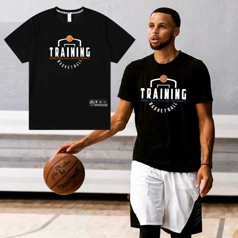 Men’s Loose Outdoor Basketball T-Shirt | Summer Quick-Dry Streetwear Tee