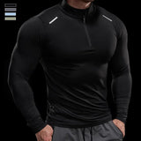 Men’s Long-Sleeve Stand Collar Half-Zip Training Shirt