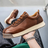 Herren Luxus-Sneaker – Atmungsaktive modische Laufschuhe, lässige Leder-Slipper