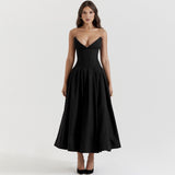 Black Elegant Wedding Event Dress – Sexy Strapless Corset Midi