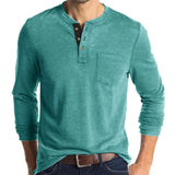 European And American Men's Long Sleeve Round Neck T-Shirt Amazon Men's Base Layer Top Foreign Trade Men's T-Shirt Henry Collar