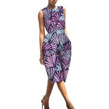 African Print Jumpsuit für Damen | Ärmelloser Bazin Riche Overall in Knielänge