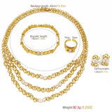 Elegantes Goldschmuckset für Damen – Luxuriöses Halsketten- und Ohrringset