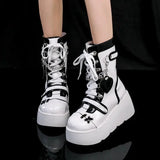 Women’s Gothic Vampire Platform Lace-Up Motorcycle Ankle Boots