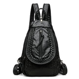 Hochwertiger kleiner Rucksack aus weichem Leder | Damen-Umhängetasche mit mehreren Fächern