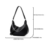 The Lichi-Crescent Silhouette Two-Strap Soft PU Leather Shoulder Bag