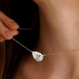1/3carat Waterdrop Solitaire Moissanite Pendant Necklace with certificate 925 Sterling Silver Pear Cut Diamond Neckchain Woman