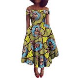 Afrikanisches Ankara-Print Carmen-Kleid | Traditionelle trägerlose afrikanische Kleidung