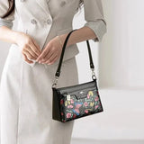 Damen-Umhängetasche mit Blumenmuster | Hochwertige Crossbody-Tasche aus Leder