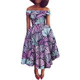 Afrikanisches Ankara-Print Carmen-Kleid | Traditionelle trägerlose afrikanische Kleidung