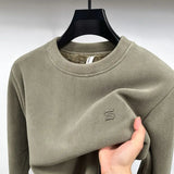 Men's Thickened Woolen Fleece Pullover – Half-High Collar Thermal Sweatshirt