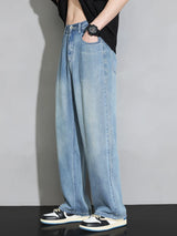 Herren-Jeans aus 100 % Lyocell mit Gummizug an der Taille, locker geschnitten, gerades Bein, für den Sommer – Hochwertiger ultraweicher Denim