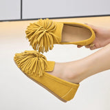 Damen Loafer mit Quasten aus echtem Leder – Retro Mary Jane Ballerinas