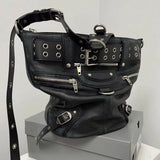 The Moto-Vault Silhouette Vintage Black Rivet Handbag