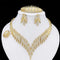 Luxury 4-Piece Gold Color Jewelry Set for Women – Elegant Necklace, Bracelet, Ring & Earrings Set