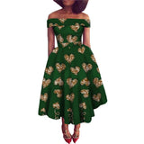 Afrikanisches Ankara-Print Carmen-Kleid | Traditionelle trägerlose afrikanische Kleidung