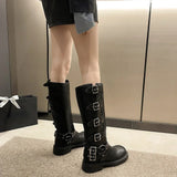 Women’s Gothic Metal Buckle Platform Punk Rock Boots Boots