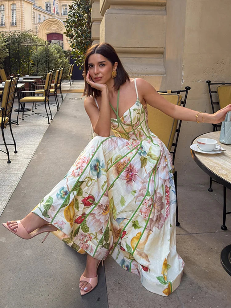 Women’s Printed Halter Neck Maxi Dress