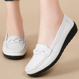 Damen Mokassins aus weichem Leder – Leichte, flexible, lässige Slipper mit flachem Absatz