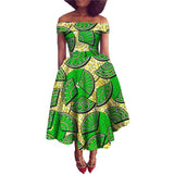 Afrikanisches Ankara-Print Carmen-Kleid | Traditionelle trägerlose afrikanische Kleidung