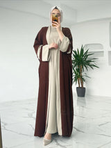 Muslim Women’s 2-Piece Caftan and Inner Dress Set