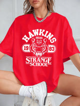 The Hawkins 1983 Essential Tee: Oversized Vintage Print Cotton T-Shirt