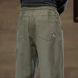 Herren Vintage Loose Straight Cargo-Hose mit weitem Bein aus Baumwolle