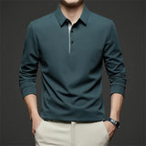 Herren Langarm-Poloshirt – Business Casual Uni-Oberteil