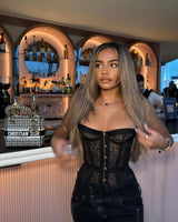 Elegant Slash Neck Single-Breasted Tank Top | Sexy Lace Vest for Women
