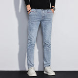 Men's Slim Fit Stretch Jeans | Vintage Korean Style Straight Denim
