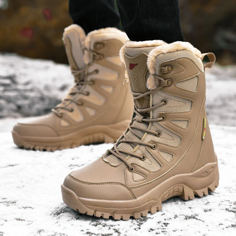 Herren Winterstiefel - Wasserdichte Schneestiefel - Rutschfeste Outdoor-Wanderschuhe