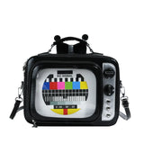 Funny Retro TV Cartoon Handbag | Creative Transparent Square Bag for Women