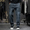 Mens Streetwear Baggy Cargo Jeans | Multi-Pocket Straight Denim Trousers