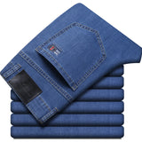 Sommer Elastisch Herren Jeans | Mode Business Straight Stretch Denim