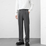 Men’s Autumn Casual Business Pants – Korean Style Elastic Waist Trousers