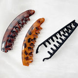Vintage Leopard Print Banana Hair Claw for Women