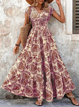 Women’s Vintage Floral Print Maxi Dress