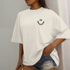 Damen Oversized Baumwoll Streetwear Top mit auffälligem Smile-Motiv