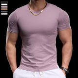 Herren hochelastisches Fitness-Trainings-T-Shirt | Atmungsaktives, eng anliegendes Sport-Laufshirt