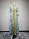 Abaya-Kleid für Damen mit Netz und Pailletten | Elegantes besticktes Eid-Partykleid