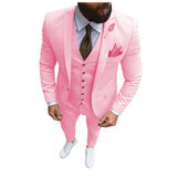 Herren 3-teiliger Slim Fit Anzug – Formeller Business-Smoking mit fallendem Revers, Hochzeits-Trauzeugen-Blazer, Weste & Hose Set für Herren