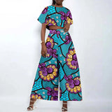 African 2-Piece Ankara Print Outfit for Women | Crop Top and Wide-Leg Pants