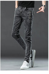 Vintage Snowflake Wash Jeans | Designer Koreanische Slim-Jeans für Herren