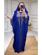Muslimische Kleider für Frauen – Kapuzenabaya 2-teiliges Set – Diamant-Jalabija-Partykleid