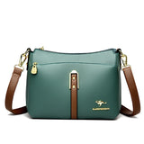 Designer-Schultertasche aus weichem Premium-Leder mit drei Fächern