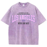Damen-Top aus ausgewaschener Baumwolle mit Vintage Los Angeles-Grafik