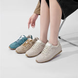 Women’s Genuine Leather Moral Training Shoes – Retro Casual Flat Sneakers