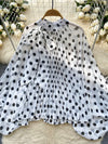 Damen Bluse mit Leopardenmuster | Langärmlige Bluse mit Schleifenkragen