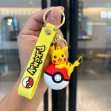Pokémon Pokéball Schlüsselanhänger-Set mit Figuren – Pikachu, Evoli & Glumanda Schlüsselanhänger